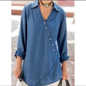 Soft Surroundings Blue Tunic Top